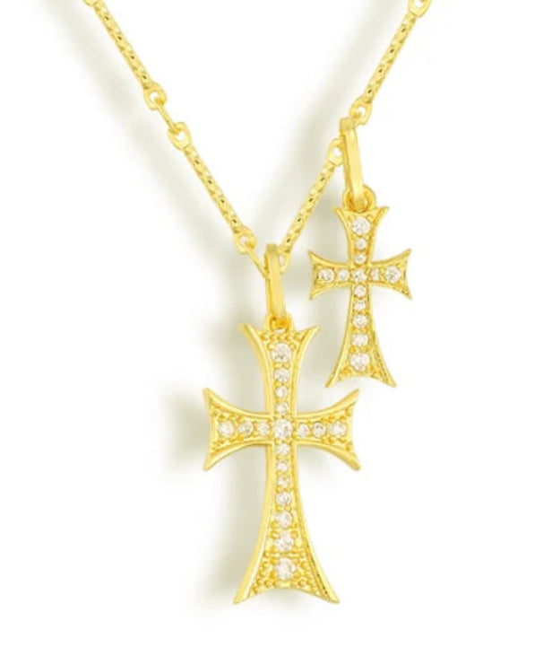 Double Cross Necklace