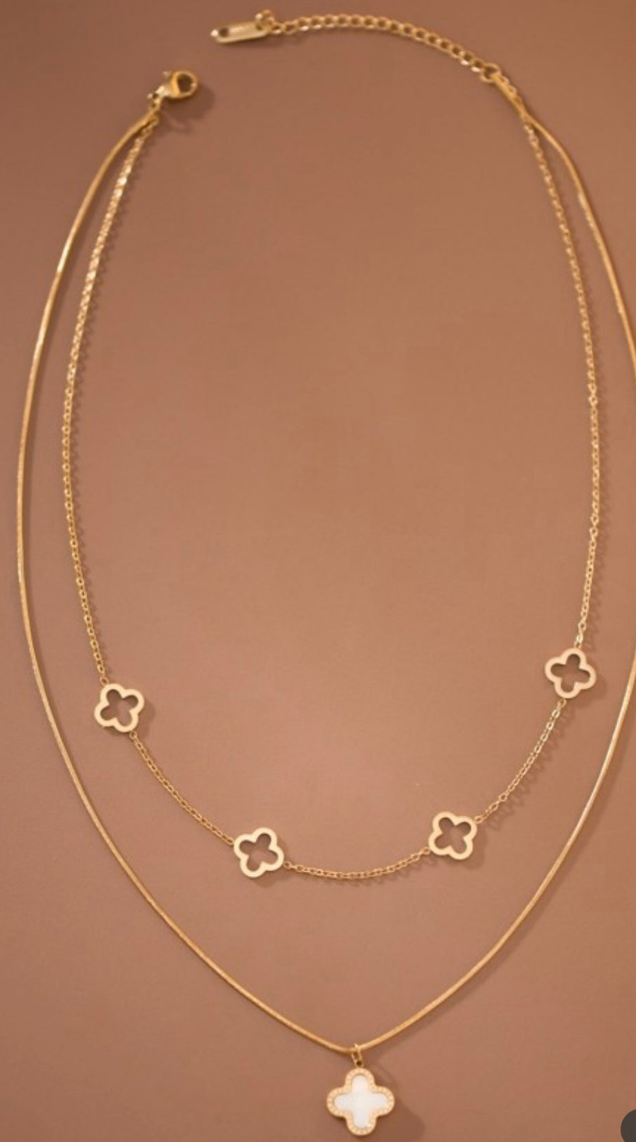 18K Gold Reversible Clover Necklace