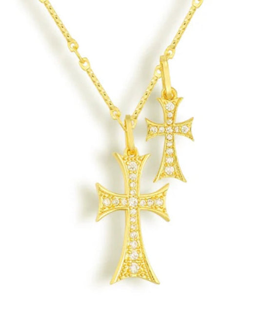 Double Cross Necklace