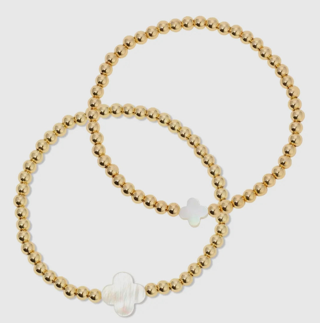 18K Gold Quartrefoil Stretch Bracelet