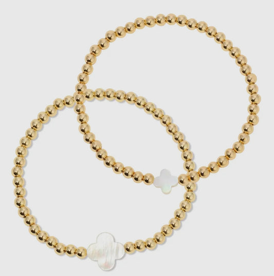 18K Gold Quartrefoil Stretch Bracelet