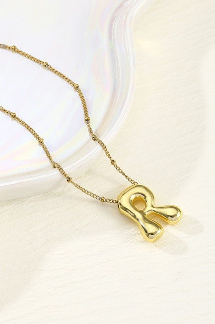 Waterproof Bubble Initial Necklace