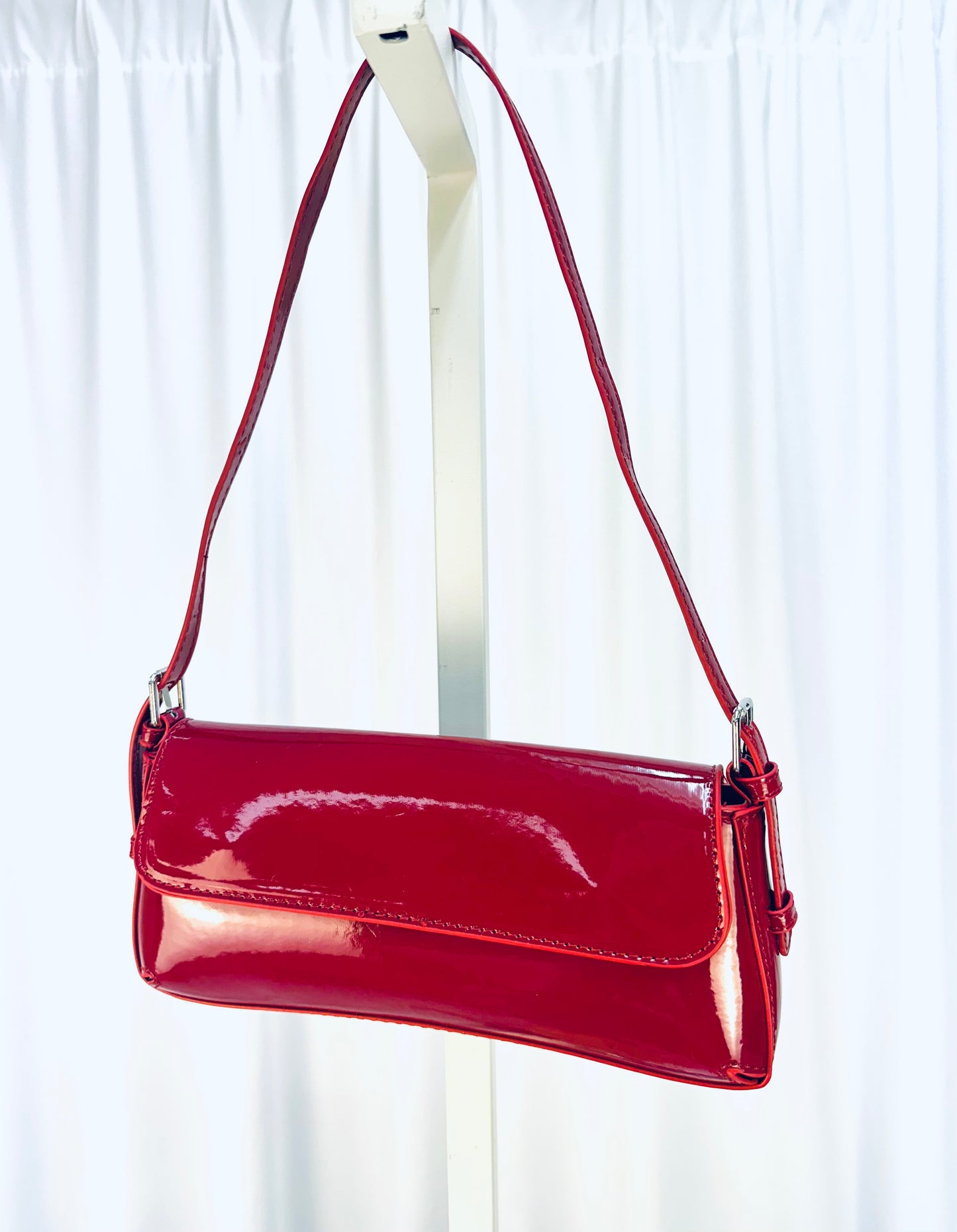 Shiny Red Shoulder Purse