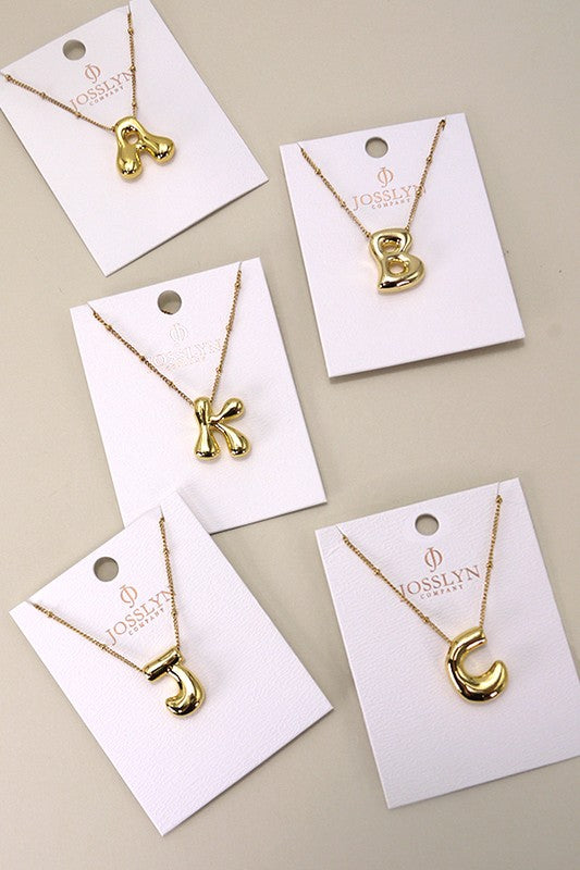 Waterproof Bubble Initial Necklace
