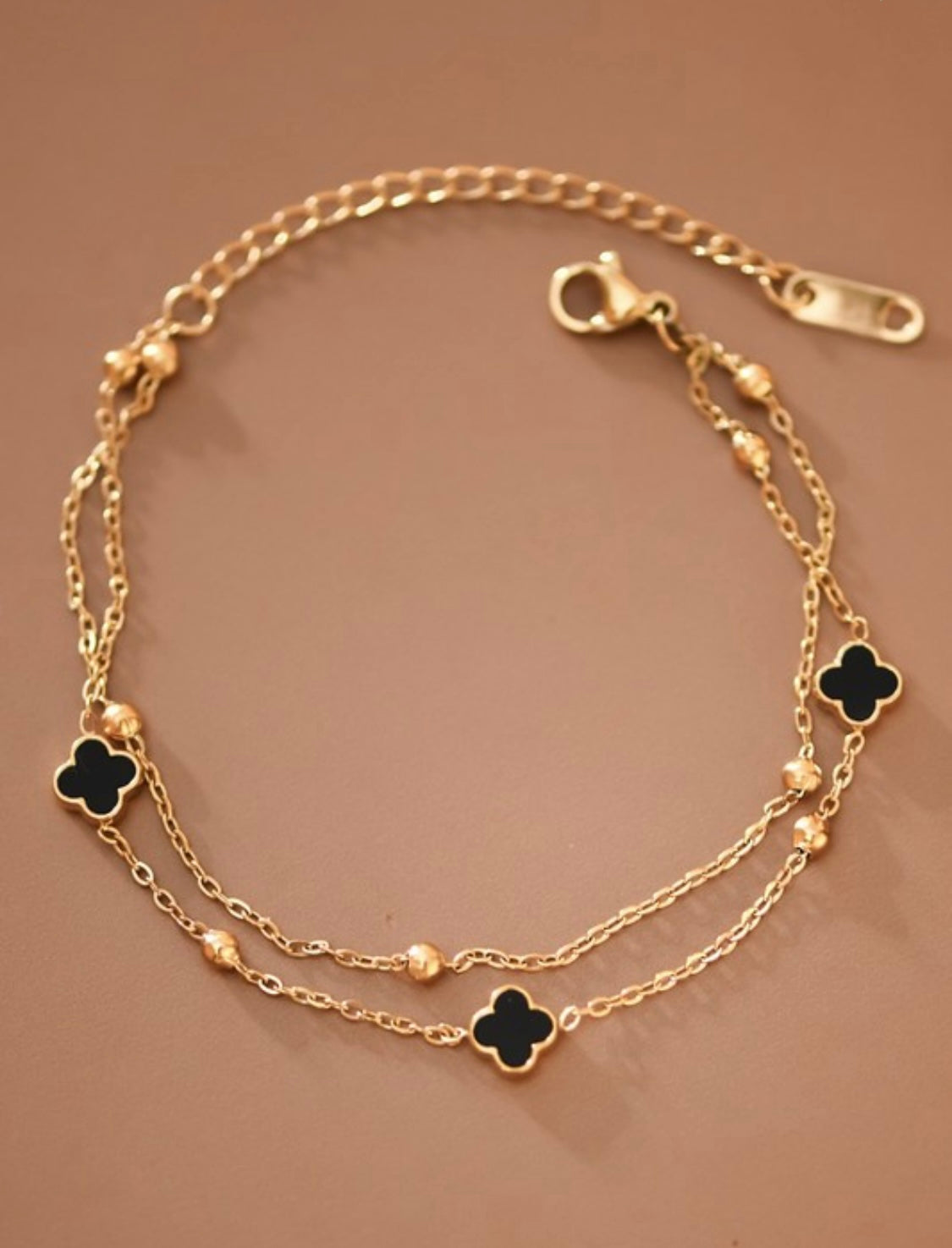 18K Stainless Steel Clover Chain Bracelet