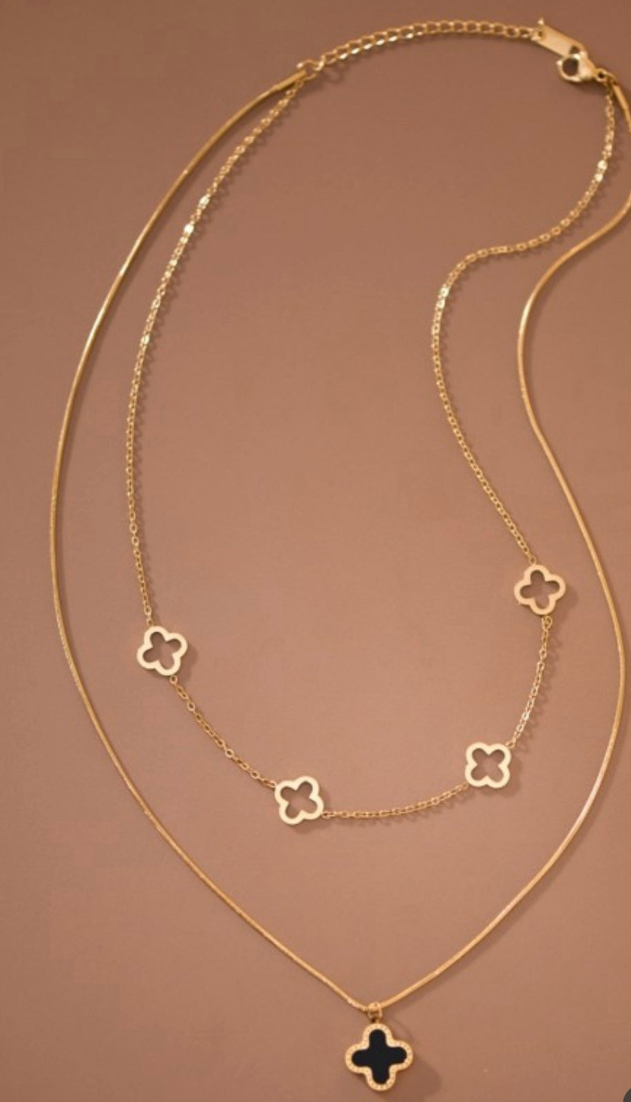18K Gold Reversible Clover Necklace
