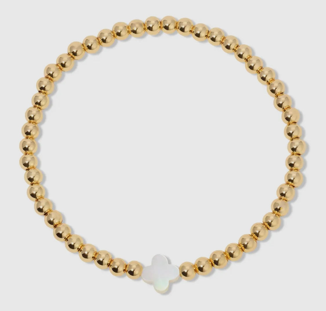18K Gold Quartrefoil Stretch Bracelet