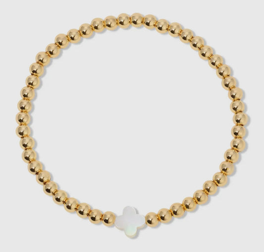 18K Gold Quartrefoil Stretch Bracelet