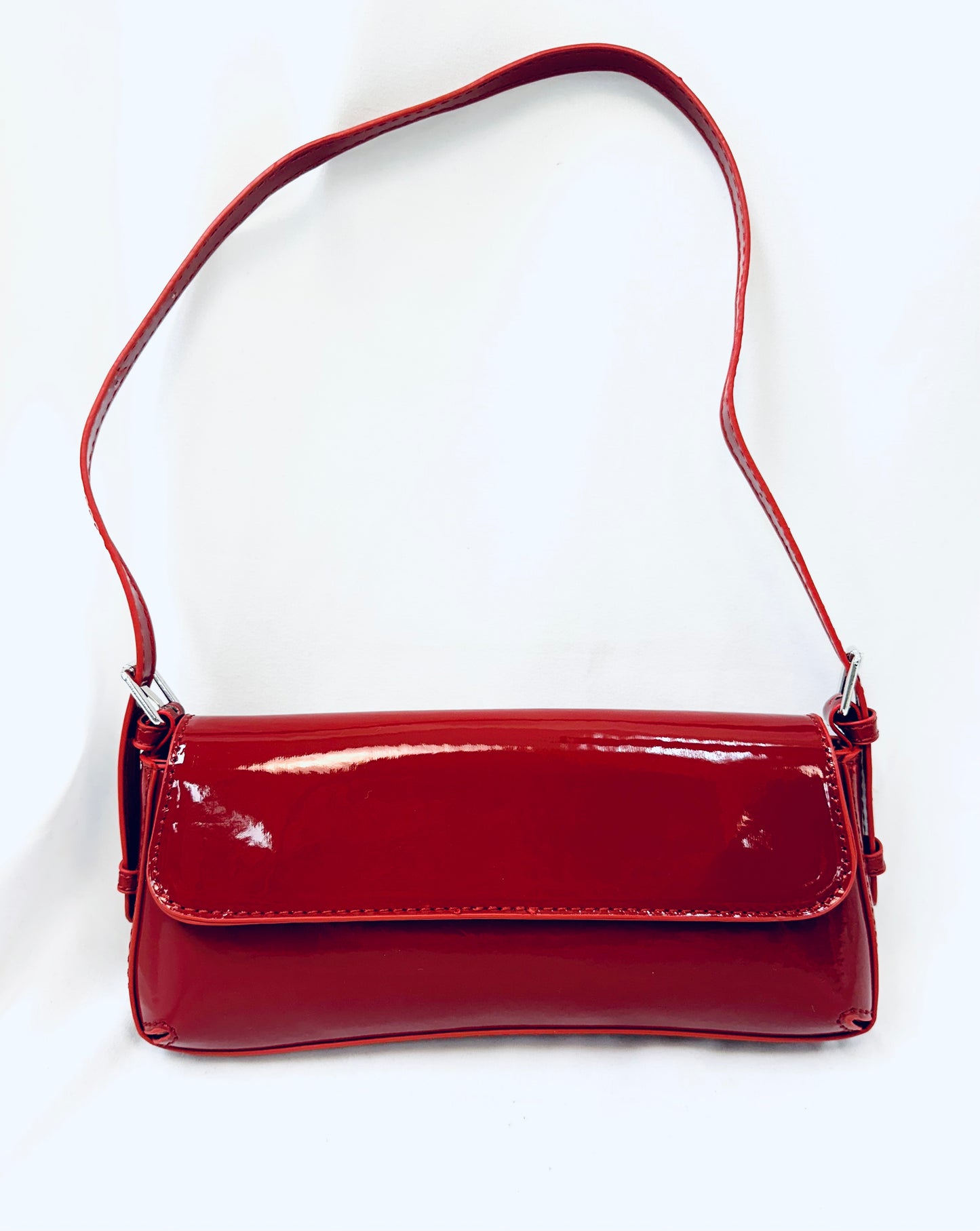 Shiny Red Shoulder Purse