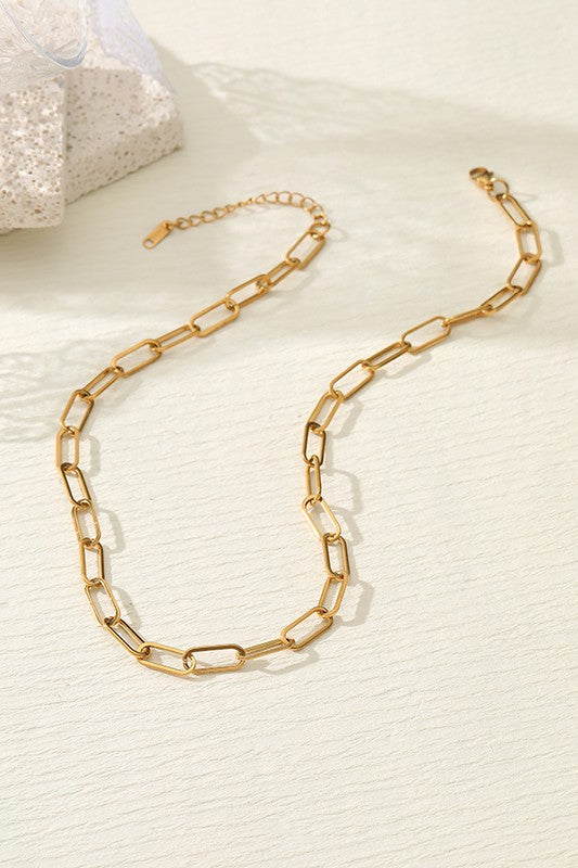 Gold Link Necklace and Bracelet Set