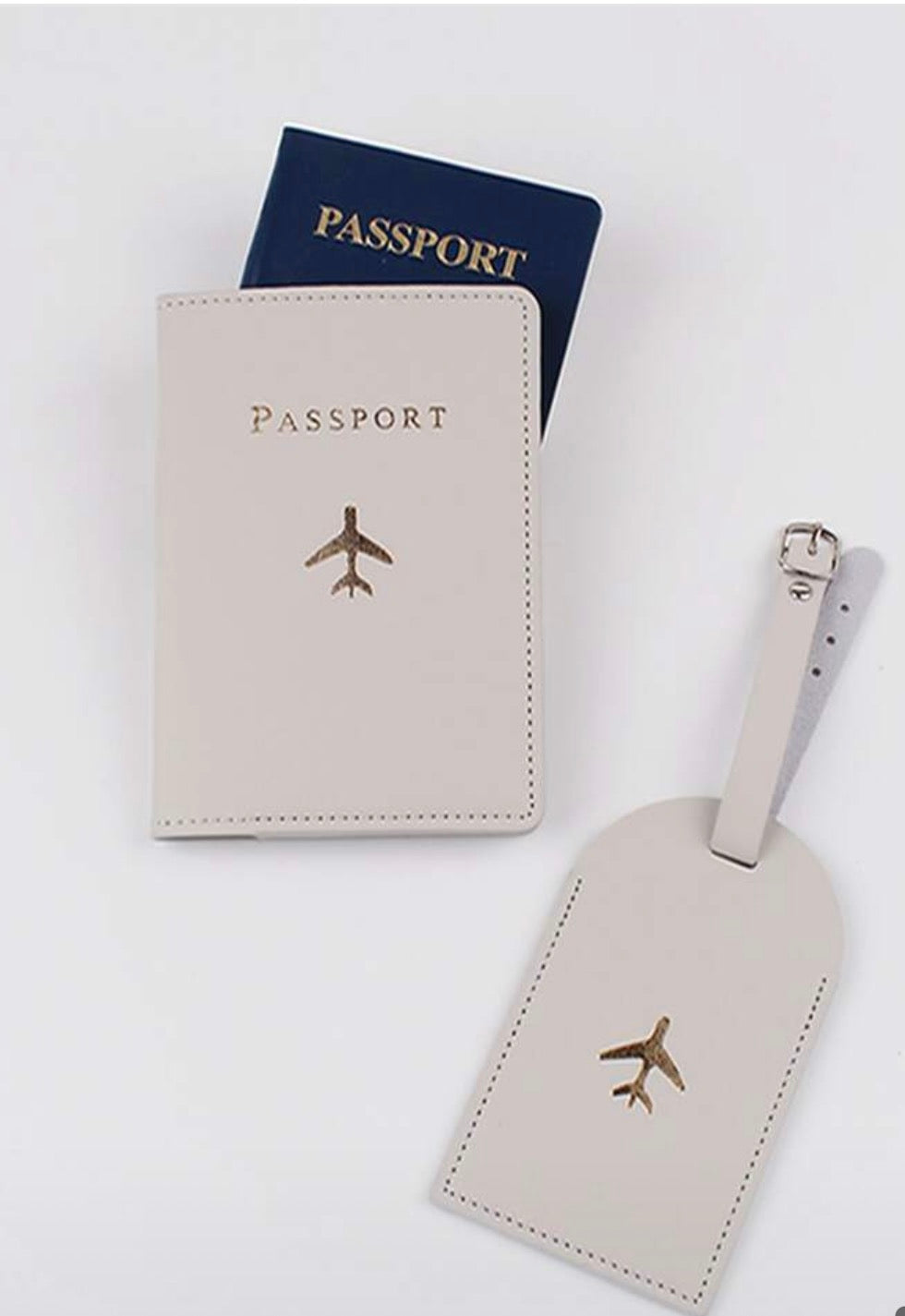 Matching Passport Holder and Luggage Tag Set