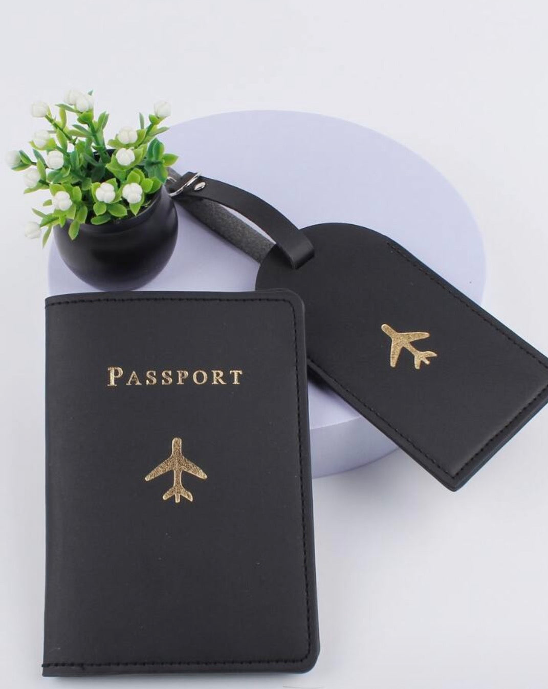 Matching Passport Holder and Luggage Tag Set