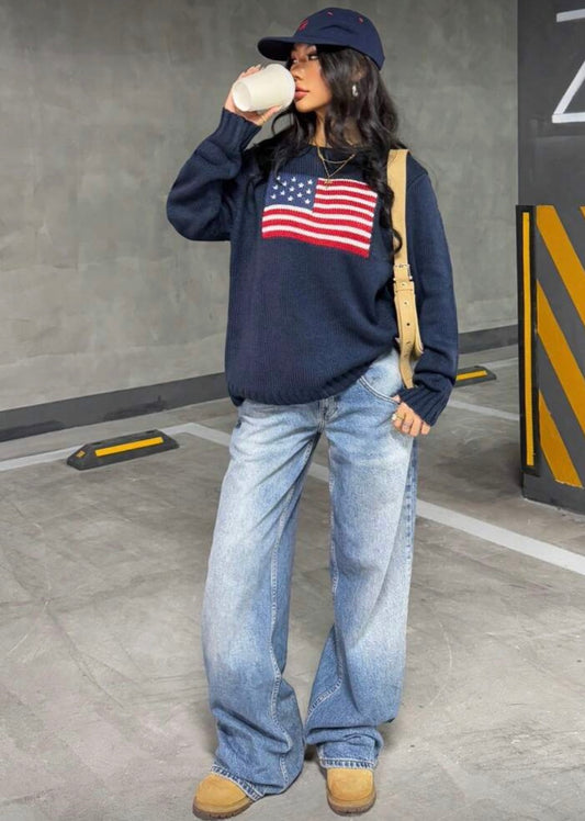 American Flag Knit Sweater