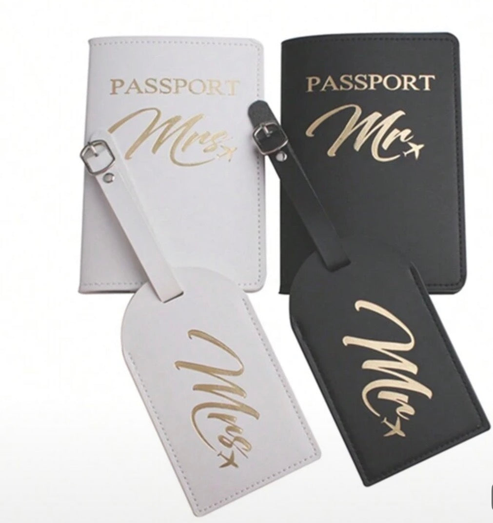 Matching Passport Holder and Luggage Tag Set