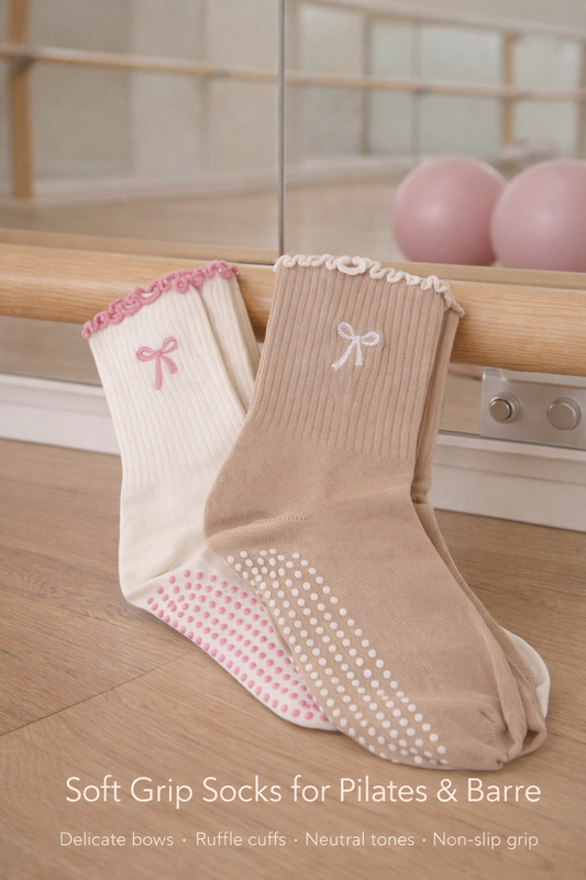 Ruffle Bow Pilates/Yoga Socks