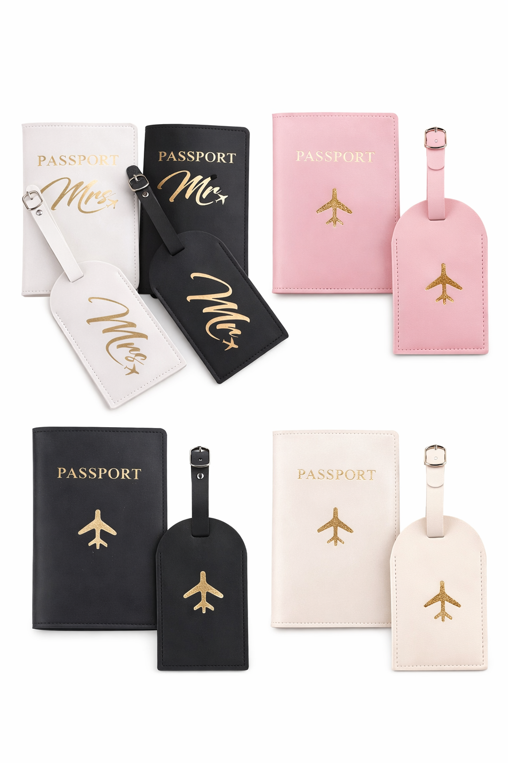 Matching Passport Holder and Luggage Tag Set
