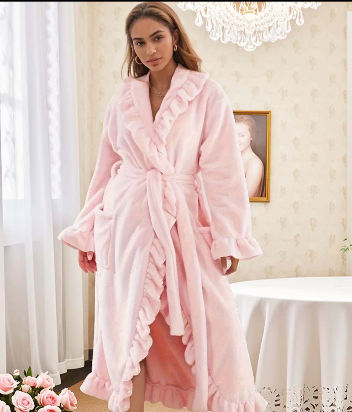 Pink Ruffled Robe