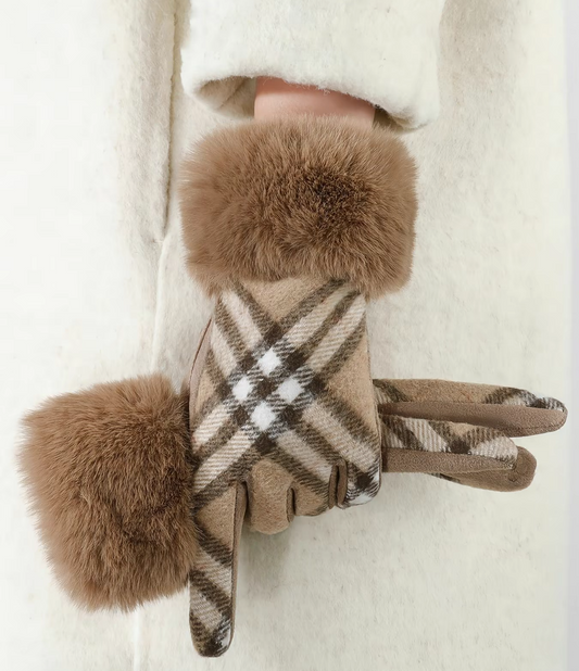 Plaid Patchwork Gloves